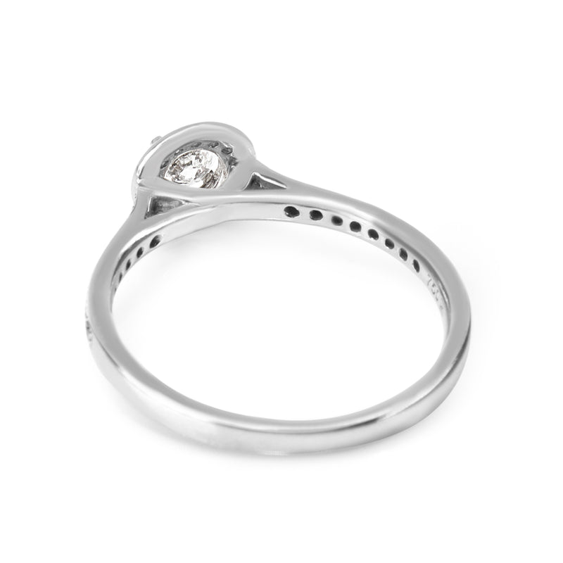 18ct White Gold Diamond Halo Ring