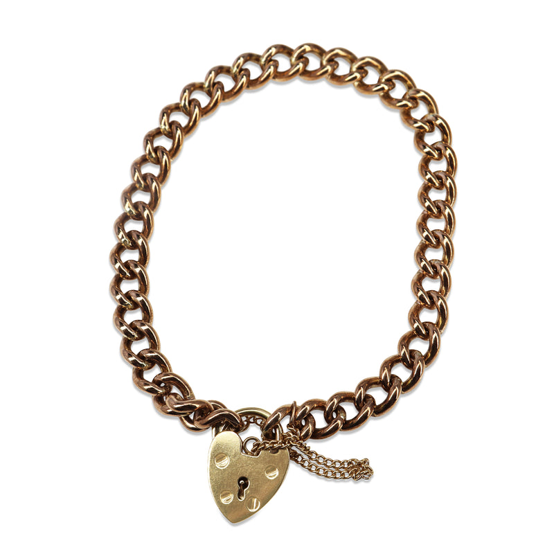 9ct Rose Gold Solid Curb Link Bracelet