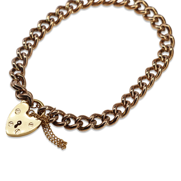 9ct Rose Gold Solid Curb Link Bracelet