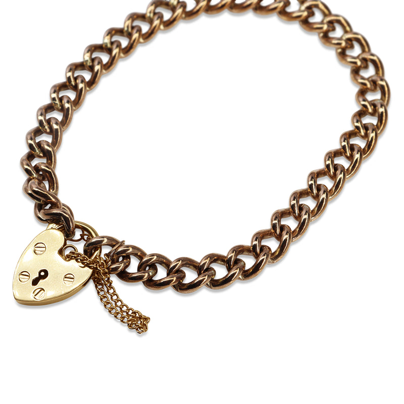 9ct Rose Gold Solid Curb Link Bracelet