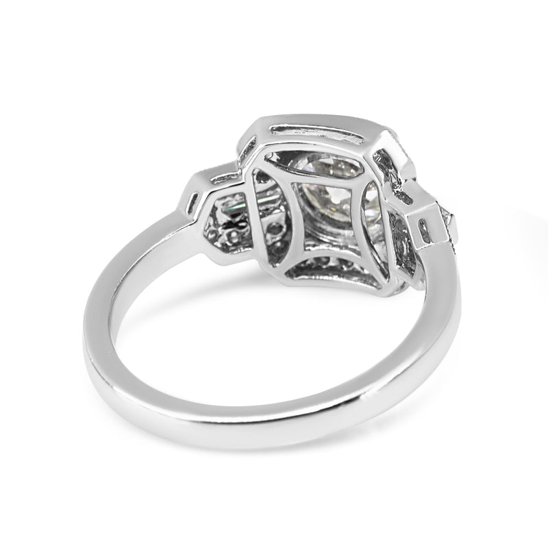 Platinum Art Deco Style 1.25ct Old Cut Diamond Ring