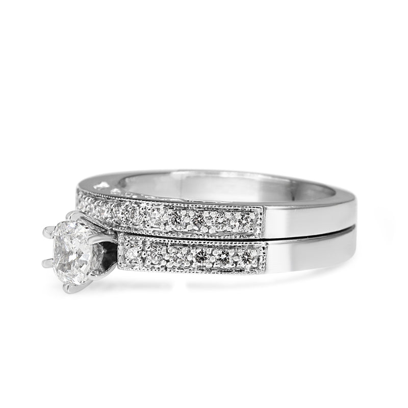 18ct White Gold Cushion Diamond Solitaire Ring