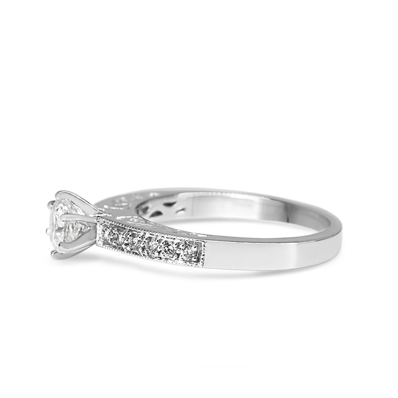 18ct White Gold Cushion Diamond Solitaire Ring