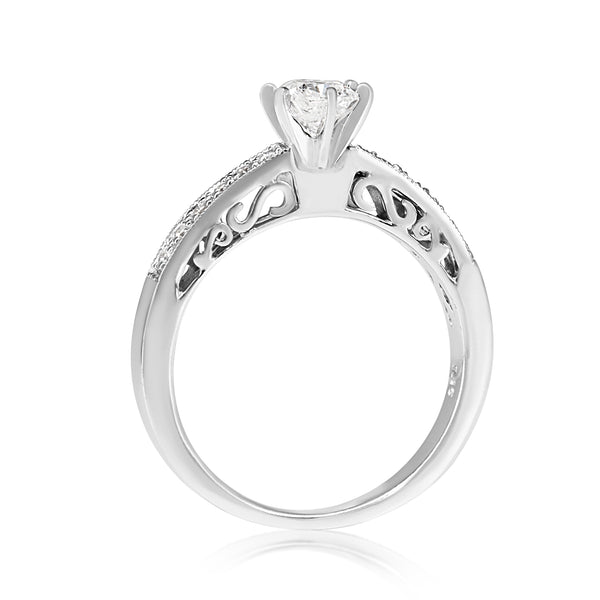 18ct White Gold Cushion Diamond Solitaire Ring