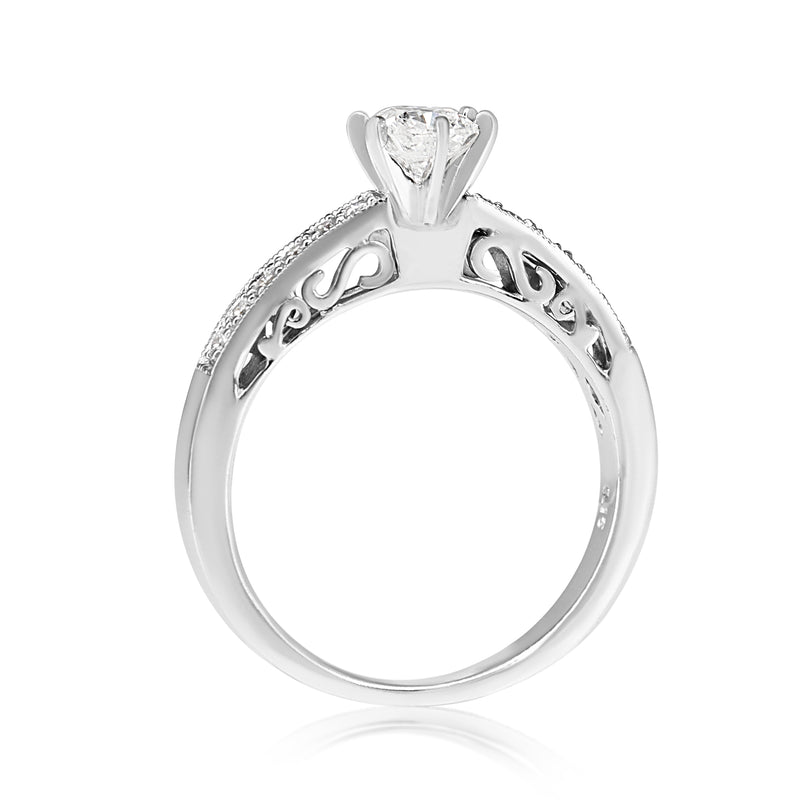 18ct White Gold Cushion Diamond Solitaire Ring
