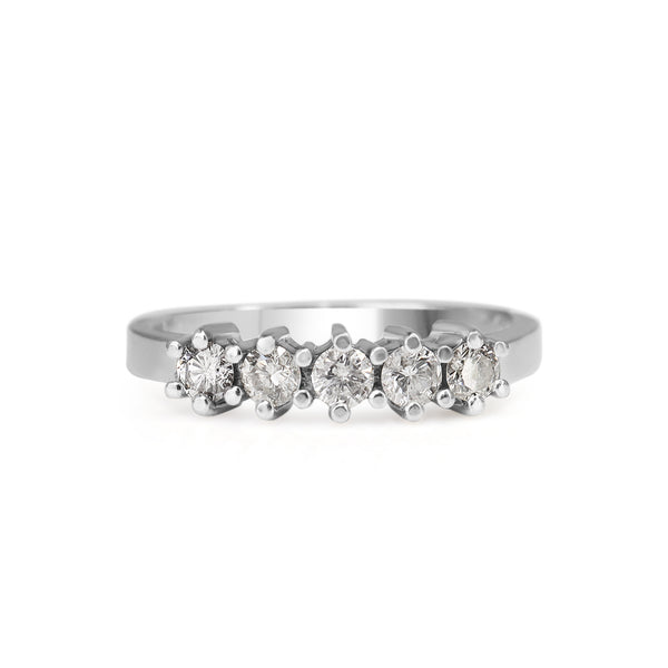 9ct White Gold 5 Stone Diamond Ring