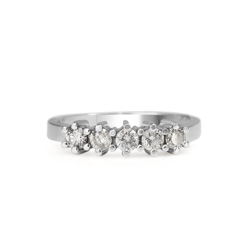 9ct White Gold 5 Stone Diamond Ring