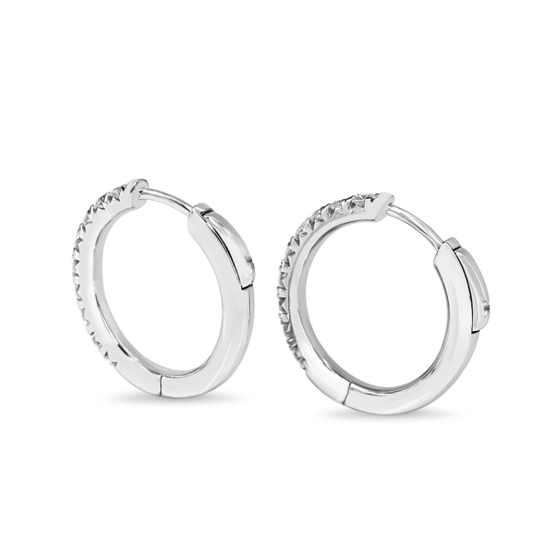 9ct White Gold .65ct Diamond Hoop Earrings