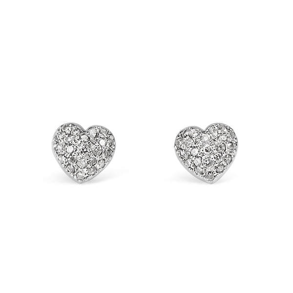 Platinum Pavé Diamond Stud Earrings
