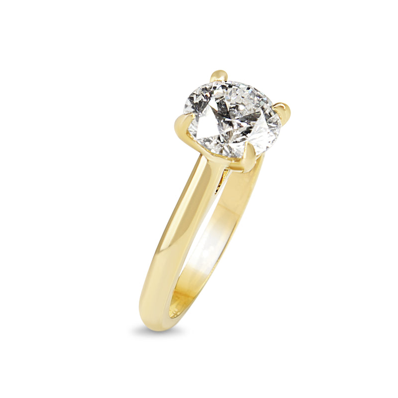 18ct Yellow Gold 4 Claw 2.10ct Brilliant Cut Diamond Solitaire Ring