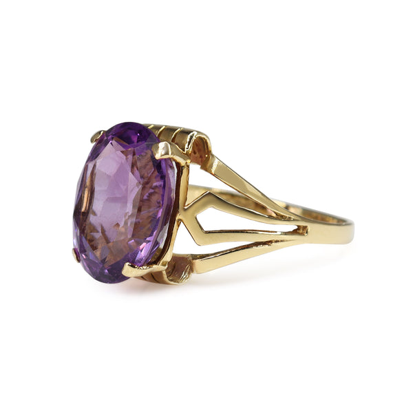 18ct Yellow Gold Amethyst Vintage Ring