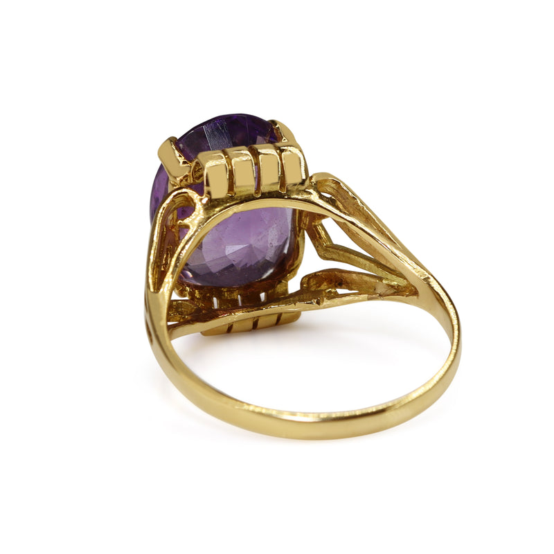 18ct Yellow Gold Amethyst Vintage Ring