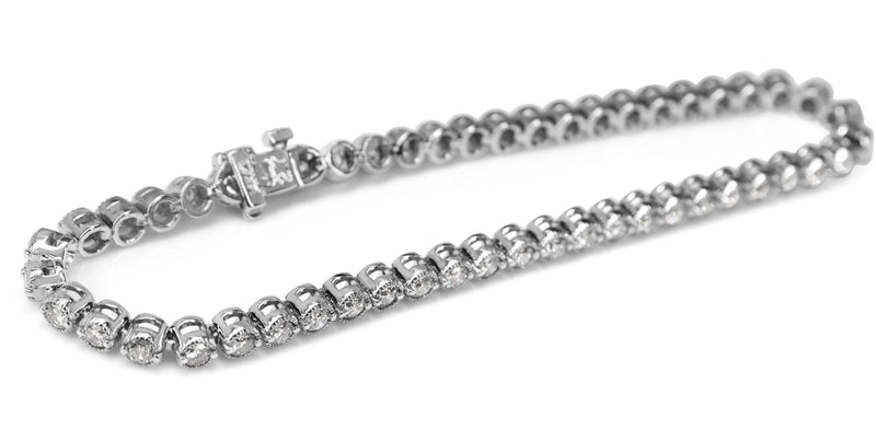 14ct White Gold 4.00ct Diamond Tennis Bracelet