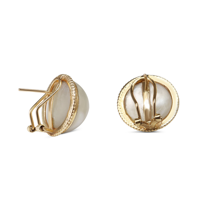 14ct Yellow Gold Mabé Pearl Stud Earrings