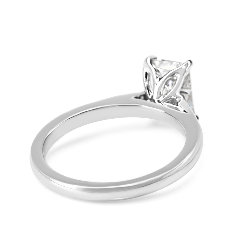 Platinum 1.59ct Emerald Cut Lab Grown Diamond Solitaire Ring