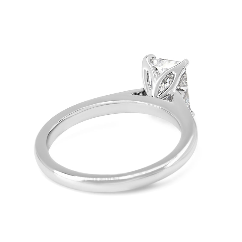 Platinum 1.59ct Emerald Cut Lab Grown Diamond Solitaire Ring