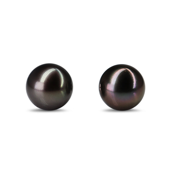 14ct White Gold 10mm Tahitian Pearl Stud Earrings
