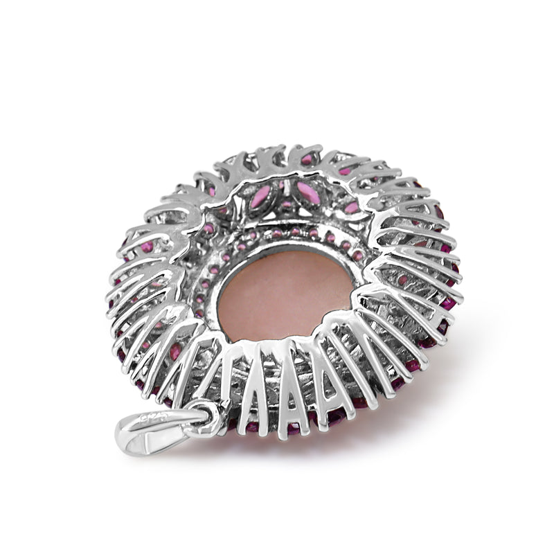 Silver Opal and Garnet Pendant