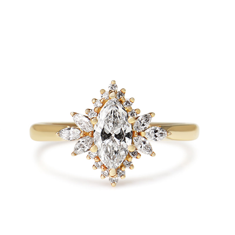 18ct Rose Gold Marquise Cluster Diamond Ring