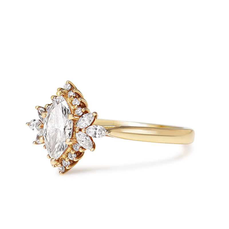 18ct Rose Gold Marquise Cluster Diamond Ring