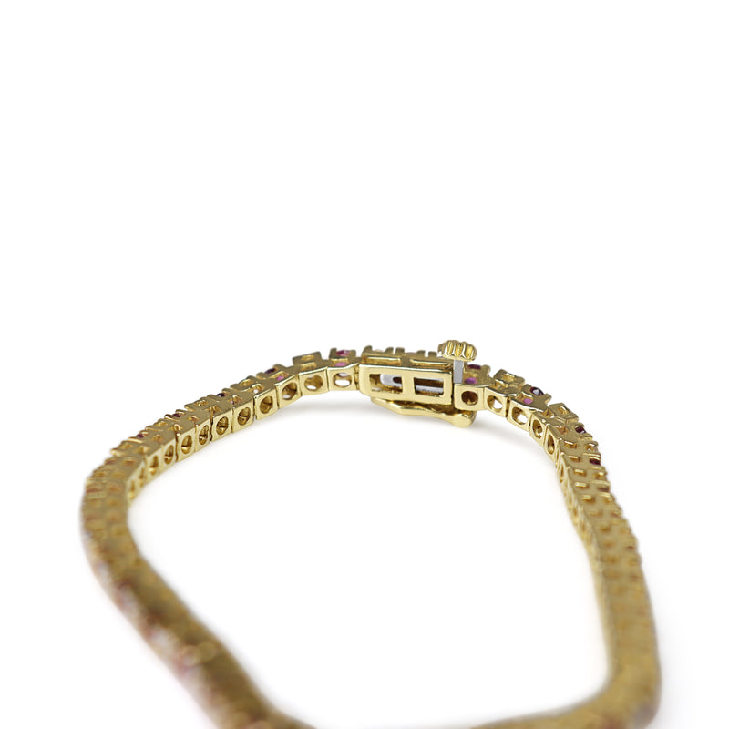 14ct Yellow Gold Ruby and Diamond Bracelet