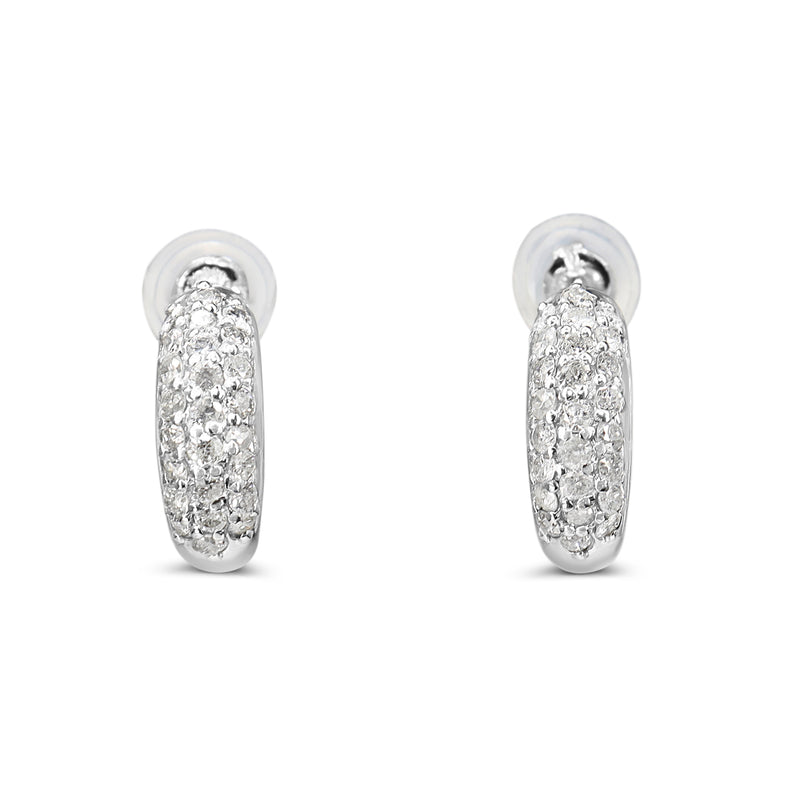 Platinum .50ct Pavé Diamond Half Hoop Earrings
