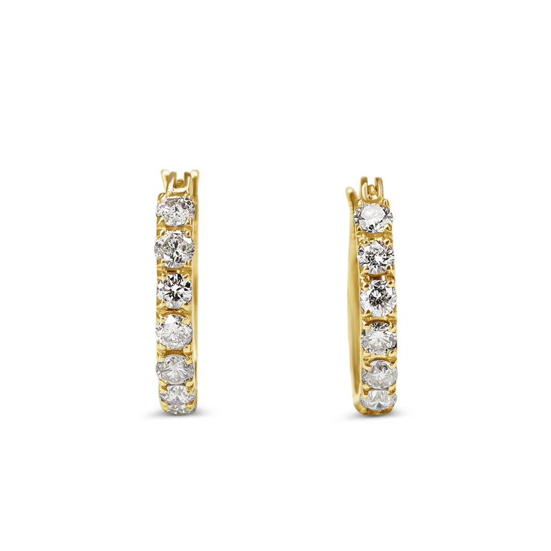 18ct Yellow Gold 1.00ct Diamond Hoop Earrings