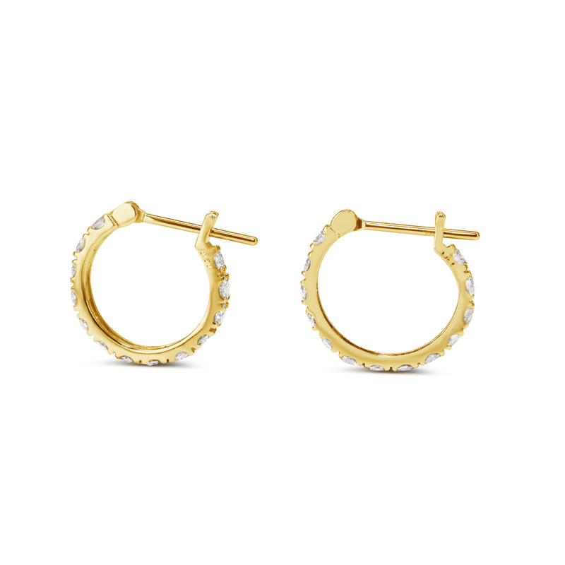 18ct Yellow Gold 1.00ct Diamond Hoop Earrings