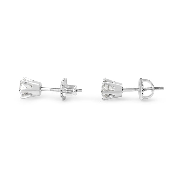 14ct White Gold 1.00ct Diamond Stud Earrings