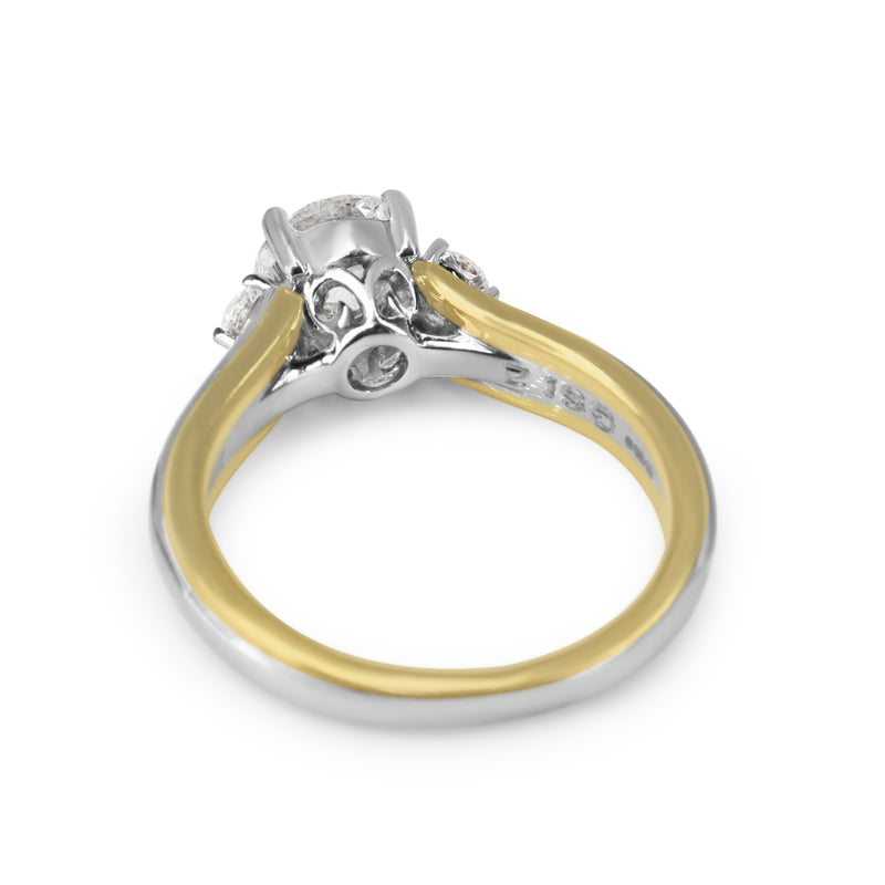 18ct Yellow and White Gold Diamond Solitaire Ring