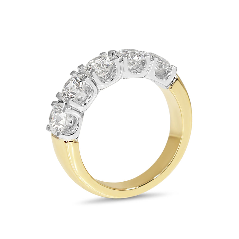 18ct Yellow and White Gold 2.15ct 5 Stone Diamond Ring