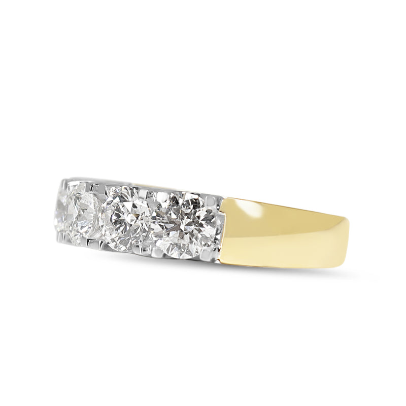18ct Yellow and White Gold 2.15ct 5 Stone Diamond Ring