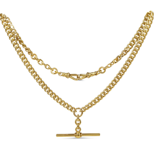 15ct Yellow Gold Rare Antique Fob Chain Necklace