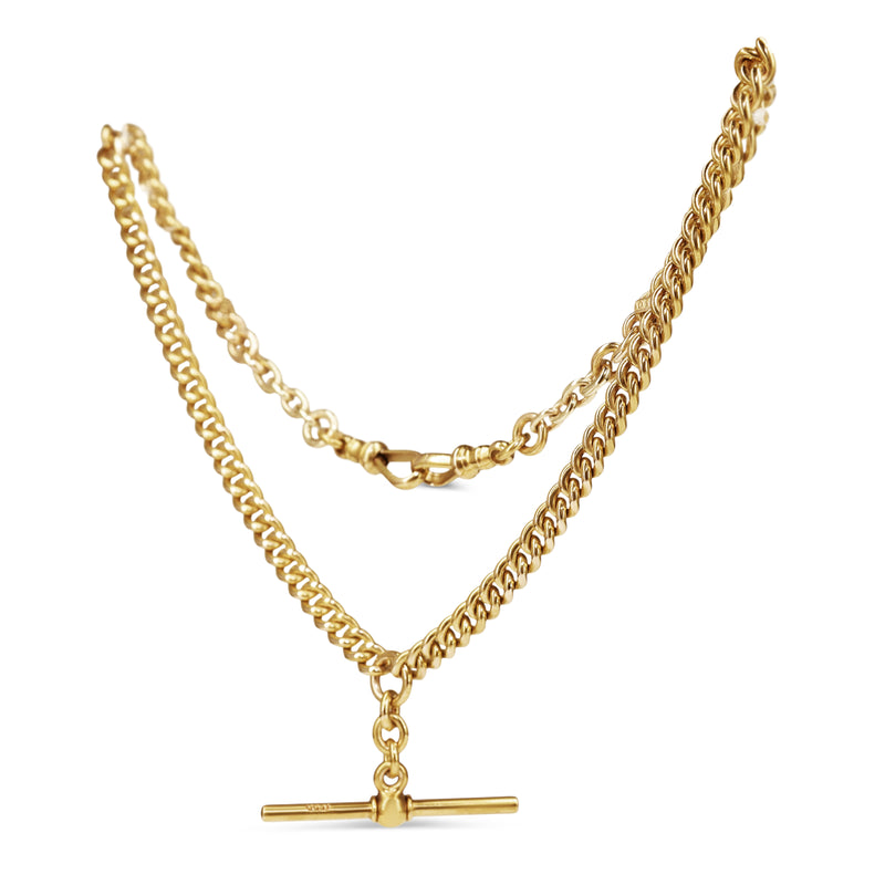 15ct Yellow Gold Rare Antique Fob Chain Necklace
