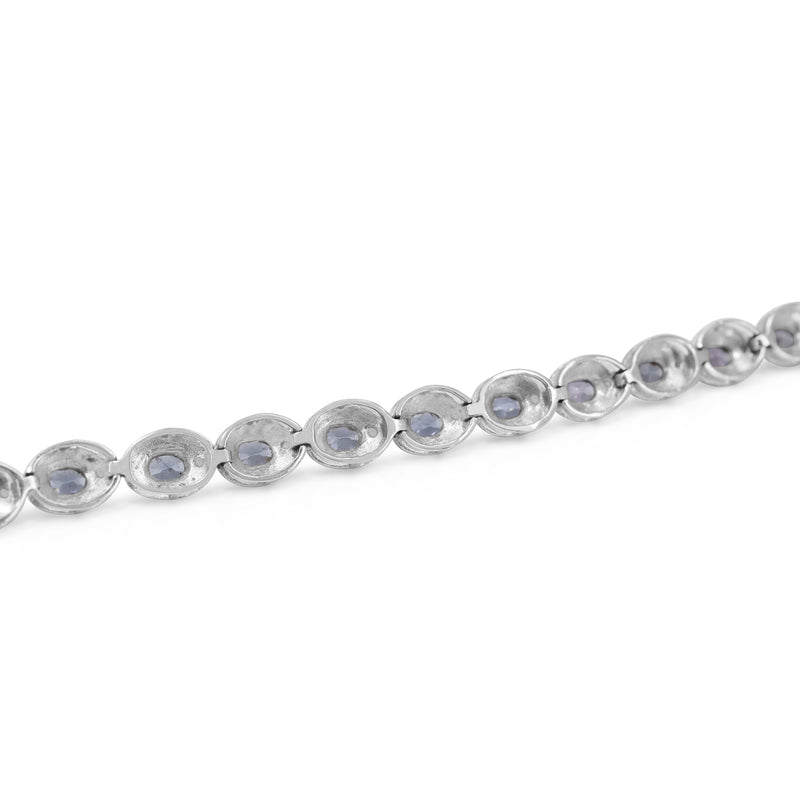 14ct White Gold Iolite and Diamond Bracelet