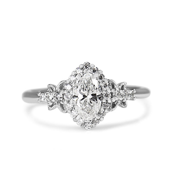 Platinum Diamond Marquise Halo Butterfly Ring