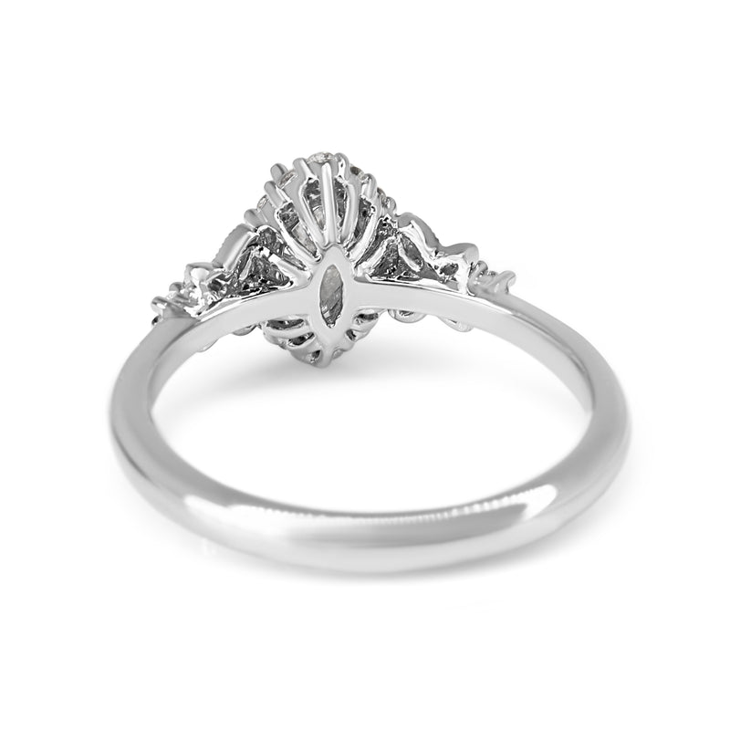 Platinum Diamond Marquise Halo Butterfly Ring