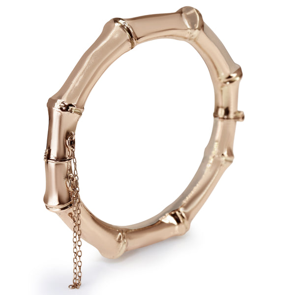 9ct Rose Gold Antique Bamboo Style Bangle