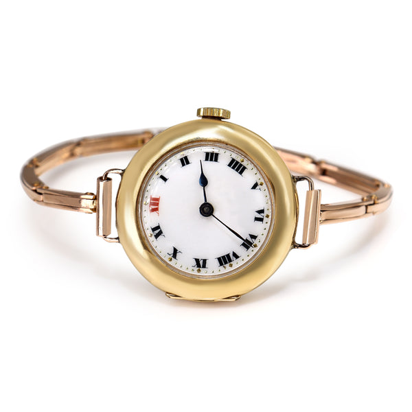 15ct Yellow Gold Rolex Watch on 9ct Rose Gold Band