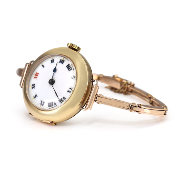 15ct Yellow Gold Rolex Watch on 9ct Rose Gold Band