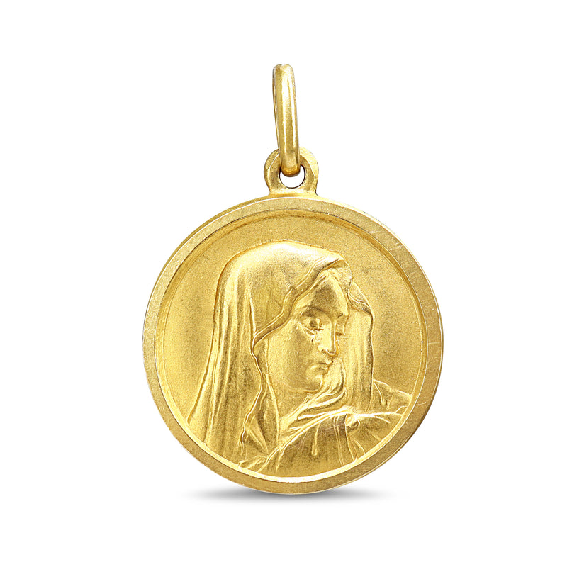 18ct Yellow Gold Virgin Mary Madonna Pendant