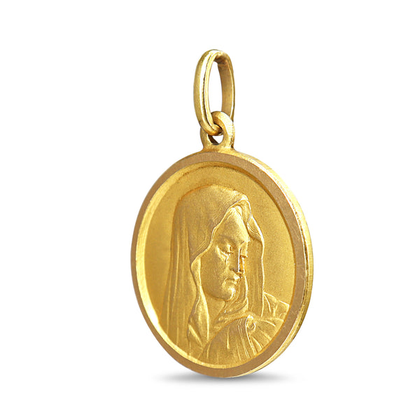 18ct Yellow Gold Virgin Mary Madonna Pendant