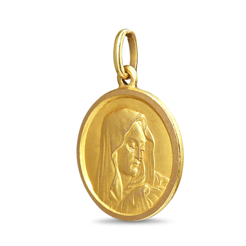 18ct Yellow Gold Virgin Mary Madonna Pendant