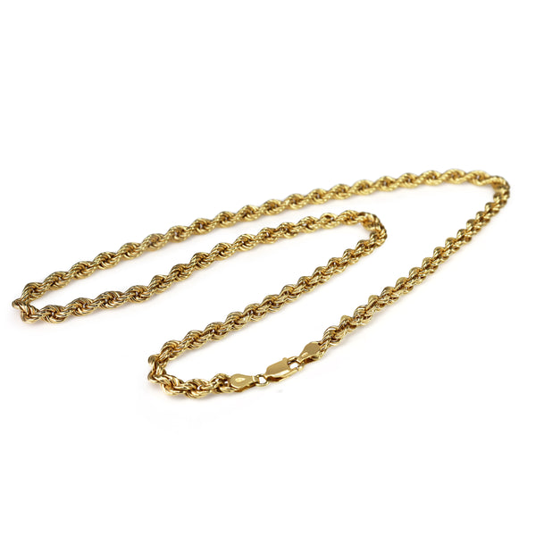 18ct Yellow Gold Vintage Rope Chain Necklace