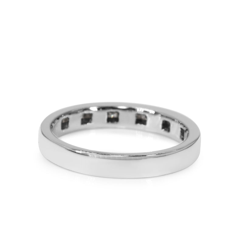 18ct White Gold Princess Cut Diamond Band Ring