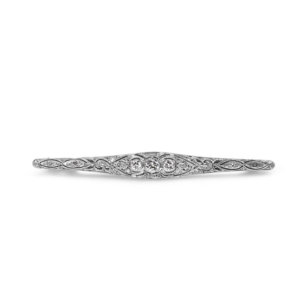 Platinum Antique Art Deco Diamond Bar Brooch