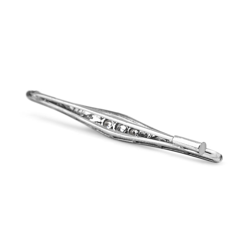 Platinum Antique Art Deco Diamond Bar Brooch