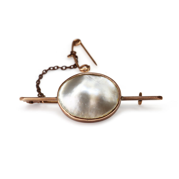 9ct Rose Gold Antique Mabé Pearl Brooch