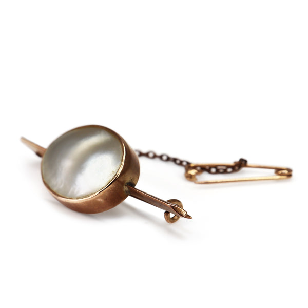 9ct Rose Gold Antique Mabé Pearl Brooch