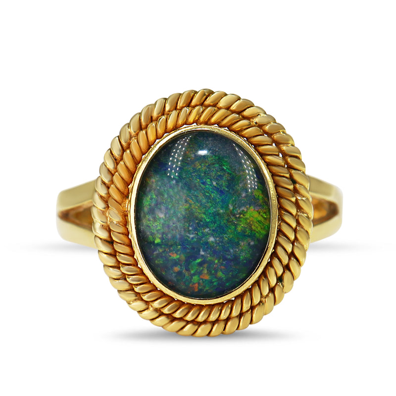 18ct Yellow Gold Vintage Opal Triplet Ring
